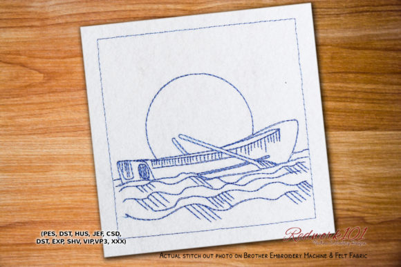 Dinghy Boat Redwork Embroidery Design Review
