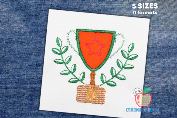 Sports Trophy Applique for Seasonal Use